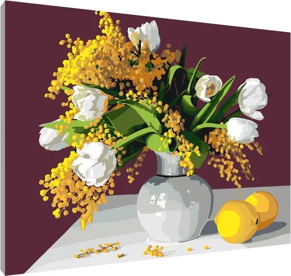 

Картина по номерам PaintLine Тюльпаны с мимозами на столе PL-00116