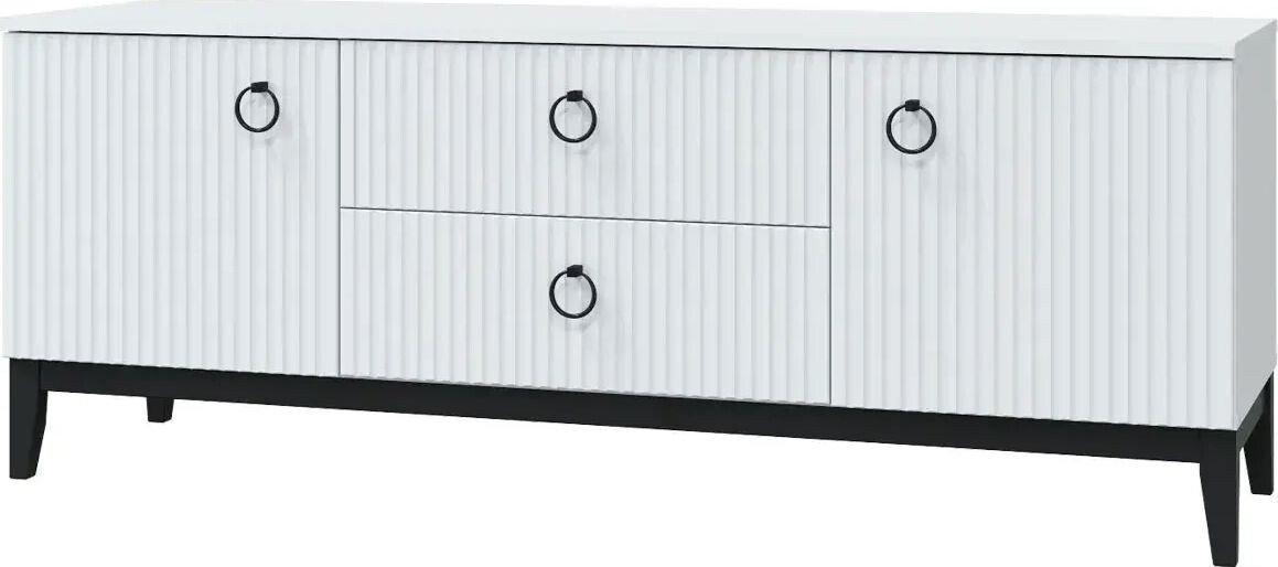 

Тумба MLK Шарлиз с 2 дв. и 2 ящ. (белое сияние/белый снег)