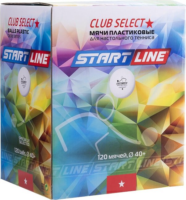 

Мяч для настольного тенниса Start Line Club Select (1 звезда, 120 шт., белый) 311209