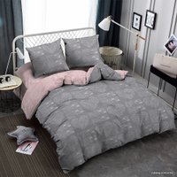 2-спальный комплект постельного белья Amore Mio Heart 2сп 31451 (серый/розовый)