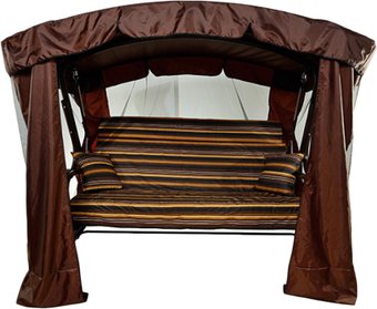 Садовые качели МебельСад Ранго (полоски, коричневый)