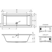 Ванна Riho Lusso 180x80 (без ножек)