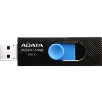 USB Flash ADATA UV320 64GB (черный/голубой)