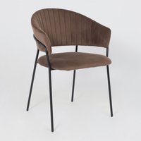 Стул с подлокотниками Алвест AV 433 (шоколадный бархат Confetti chocolate/черный)