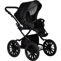 Универсальная коляска Indigo Mio ECO Plus 14" (2 в 1, 01/черная кожа)