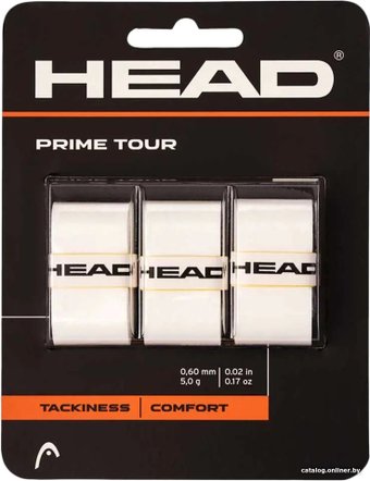 Грип для теннисной ракетки Head Prime Tour 285621 (3 шт, белый)