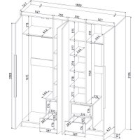 Шкаф распашной Интерлиния Концепт КТ-Ш4 (белый платинум/белый платинум)
