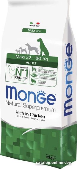 Сухой корм для собак Monge Maxi Adult Daily Line Rich in Chicken для крупных пород с курицей (12 кг)