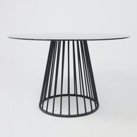 Кухонный стол AksHome Goto 120x75 (черный мрамор/черный)