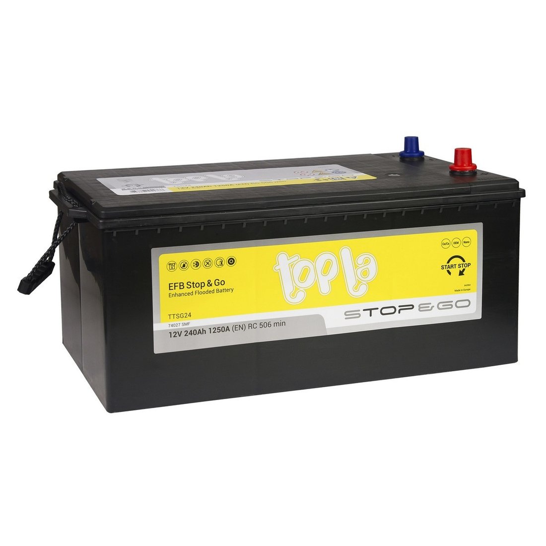 

Автомобильный аккумулятор Topla 240 Ah - 454612 - EFB Stop & Go L+ (240 А·ч)