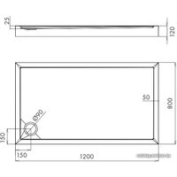 Душевой поддон Omnires Camden 80x120 (правый)