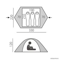Треккинговая палатка BTrace Flex 3 Pro (зеленый)