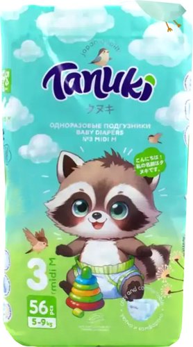 Трусики-подгузники Tanuki 3M (56 шт)