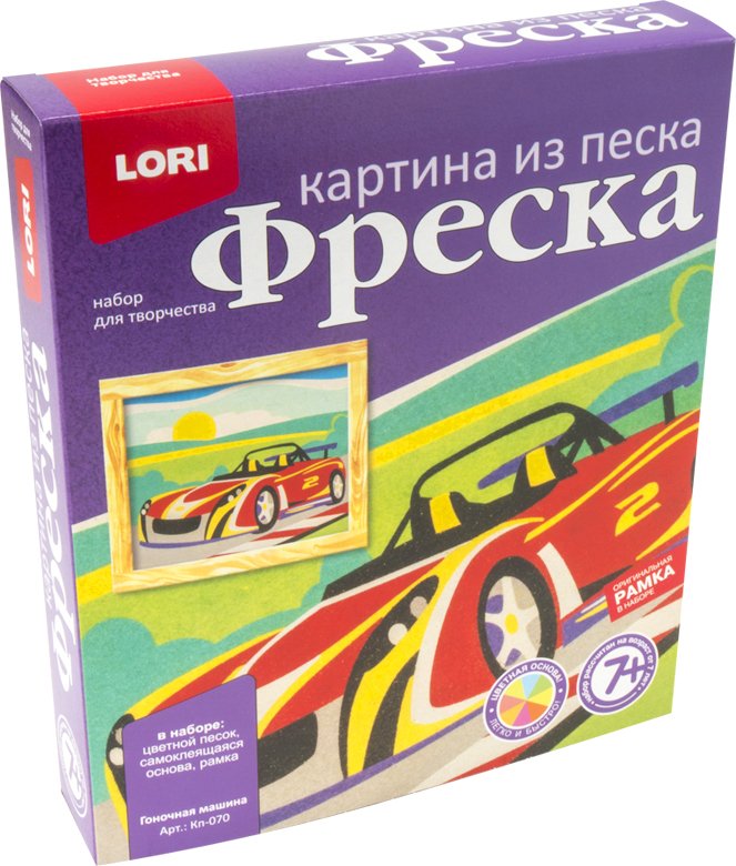 

Набор для создания поделок/игрушек Lori Фреска. Картина из песка Гоночная машина Кп-070