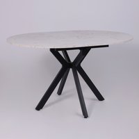 Кухонный стол Lepremo AV 1106 МДФ раздвижной D1000-1350x750 (Азул Оникс/черный)