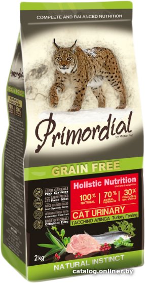 Сухой корм для кошек Primordial GF Adult Urinary Turkey & Herring (Индейка и сельдь) 2 кг