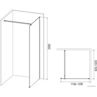 Душевая стенка IVA WIB120C