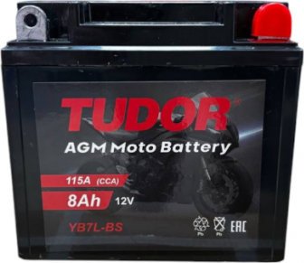 Мотоциклетный аккумулятор Tudor YB7L-BS R+ (8 А·ч)