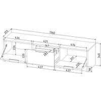 Тумба Интерлиния ТВ Концепт КТ-ТВ3-35 (черный/дуб золотой)