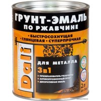 Грунт-эмаль Dali По ржавчине 3 в 1, 2 л (белый, RAL 9010)