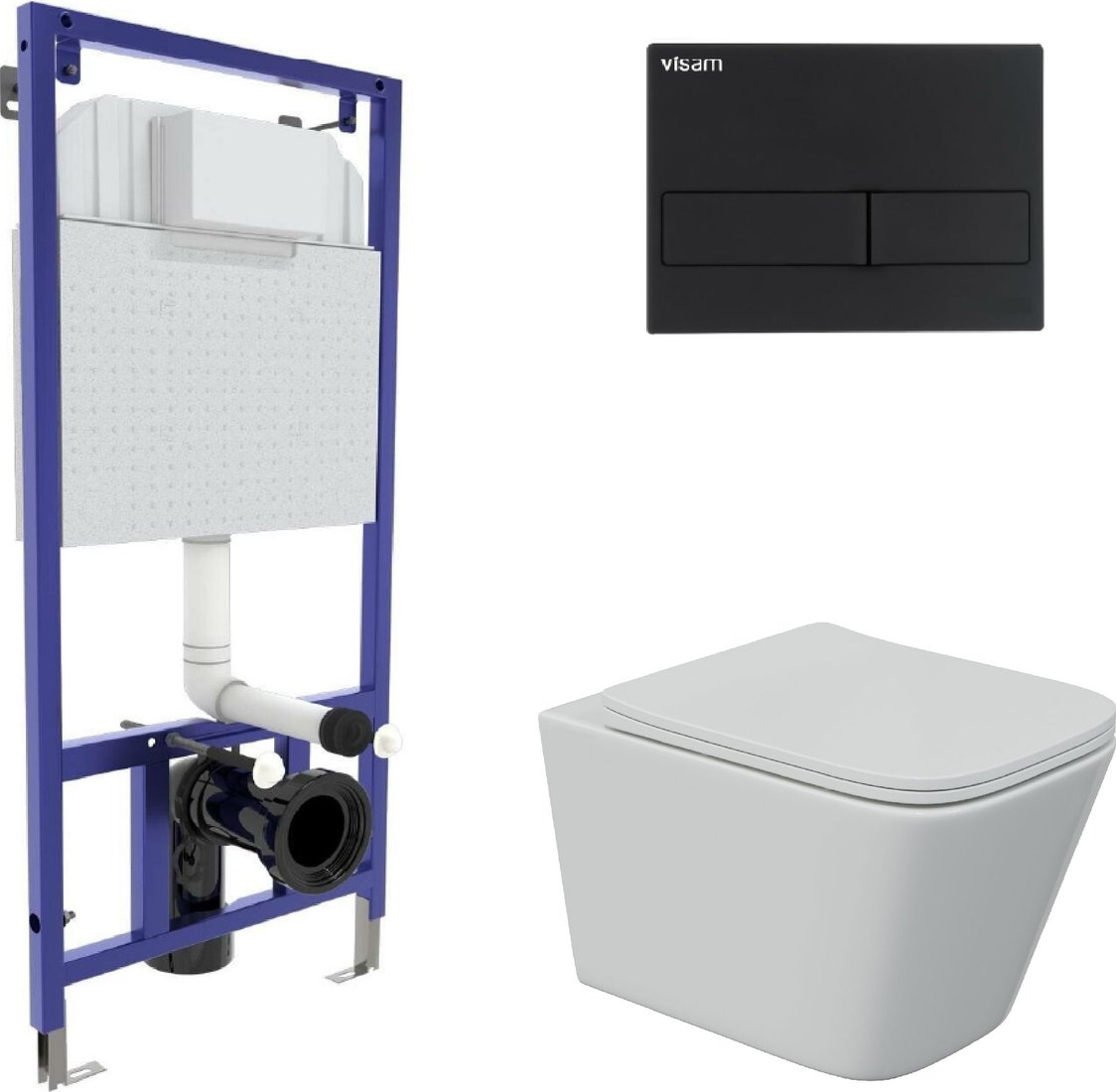 

Унитаз подвесной Berges Wasserhaus Floe S Rimless + Visam Slim 525 EX-043243 (с сиденьем)