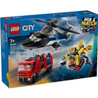 Конструктор LEGO City 60462 Вертолет, пожарная машина и подводная лодка