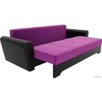 Диван Лига диванов Амстердам 28247 (микровельвет/экокожа, фиолетовый/черный)