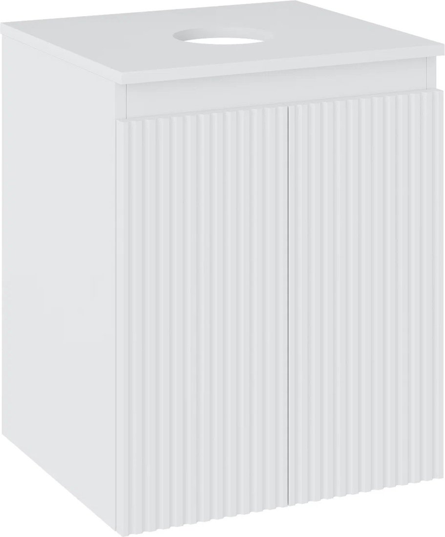 

Runo Тумба под умывальник Соренто 50 вертикаль (подвесная, белый)