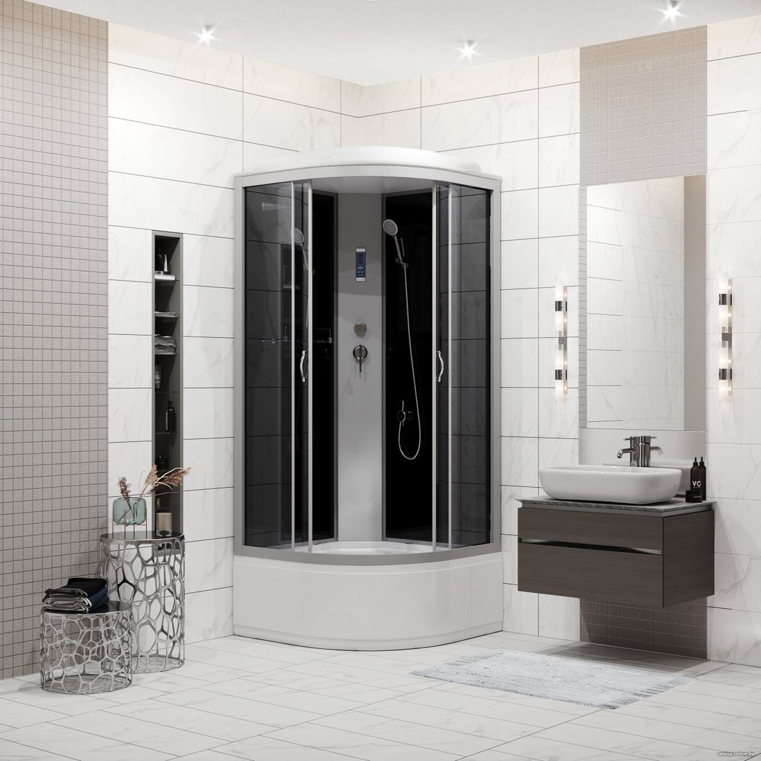 Душевая кабина Niagara NG-2507-14P 80x80x215 (тонированное стекло)