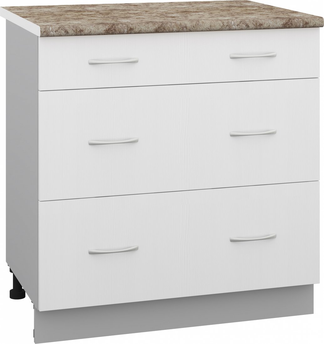 

Шкаф напольный Кортекс-мебель Корнелия Лира НШ80р3ш (белый/мадрид)