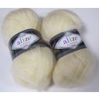 Пряжа для вязания Alize Mohair Classic 01 (200 м, кремовый)