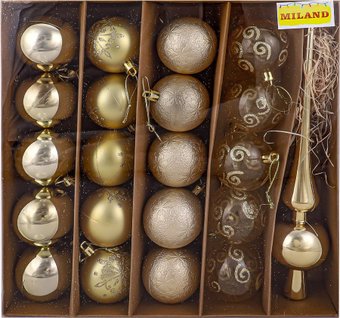 Елочная игрушка Miland С верхушкой НУ-3607 (21 шт, золото)