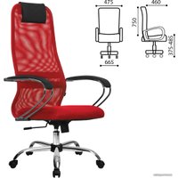 Офисное кресло Metta SU-B-8 (хром, красный)