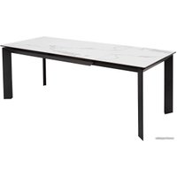 Кухонный стол M-City Cremona 140 Matte Statuario 614М04873 (белый мрамор матовый/черный)