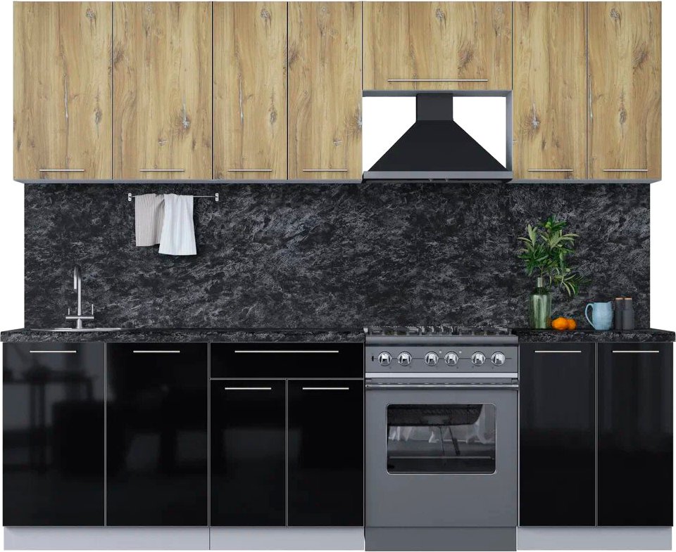 

Кухонный модуль Интерлиния Мила Пластик 2.6 А (дуб эпоксид/черный/кастилло темный)