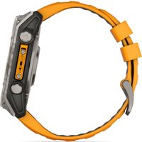 Умные часы Garmin Fenix 8 Sapphire 51мм (титановый, оранжевый силиконовый ремешок)