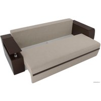 Диван Лига диванов Майами 102993 (микровельвет/экокожа, бежевый/коричневый)