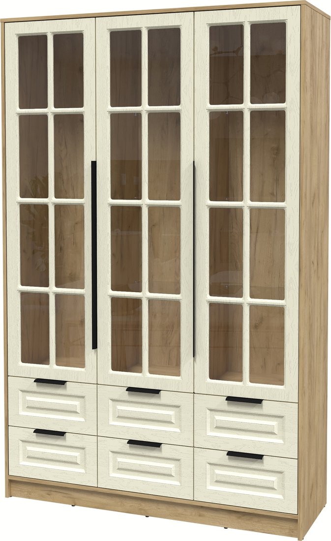 

Шкаф-витрина Интерлиния Концепт КТ-ШВ3 Деко (дуб золотой/дуб снежный)