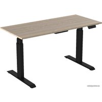 Стол для работы стоя WellDesk с электроприводом Bosch двухмоторный 28мм (ясень шимо, черный)
