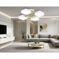 Припотолочная люстра Ambrella light FL516341/4 WH/GD (белый/золото)