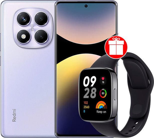 Xiaomi Redmi Note 14 Pro 12GB/512GB wersja międzynarodowa (fioletowy) + smartwatch Xiaomi Redmi Watch 3 (czarny) w promocji