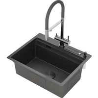 Кухонная мойка Roxen Stage 560250-60-BS оружейная сталь (с держателем для ножей и аксессуарами)