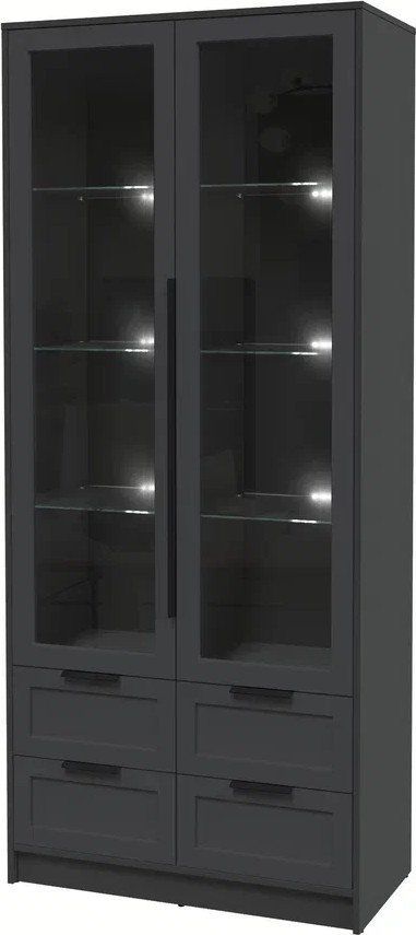 

Шкаф-витрина Интерлиния Концепт Тренд КТ-ШВ2 с подсветкой (антрацит/пепел)