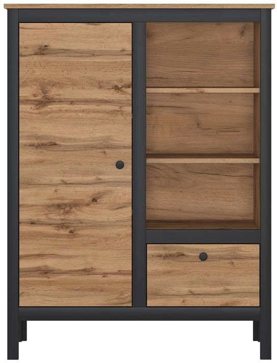 

Книжный шкаф Black Red White Loft REG1D1S/90 (дуб вотан/черный матовый)