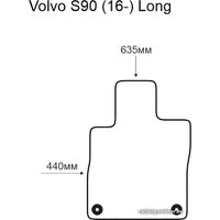 Коврик для салона авто Alicosta Volvo S90 2016- Long (водительский, ЭВА 6-уг, бежевый)