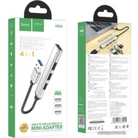 USB-хаб Hoco HB26 (серебристый)