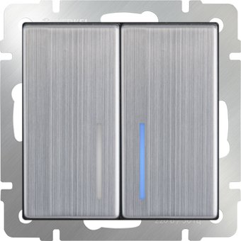 Выключатель Werkel WL02-SW-2G-LED (глянцевый никель)