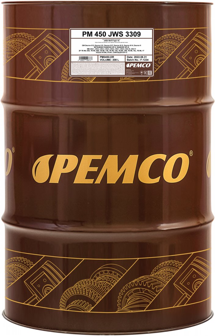 

Трансмиссионное масло Pemco 450 JWS 3309 208л