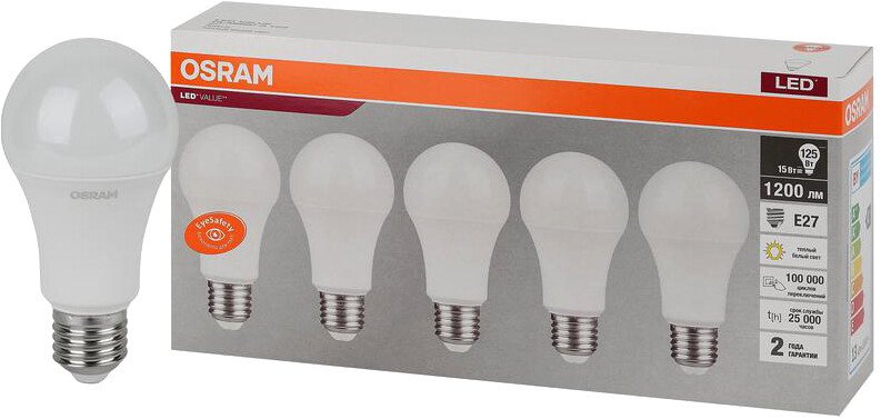 

Светодиодная лампочка Ledvance LED Value 4058075577800 E27 15 Вт 3000 К