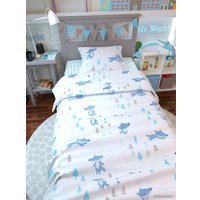 1.5-спальный комплект постельного белья Amarobaby Time to Sleep В лесу AMARO-3403-VL (серый/белый)